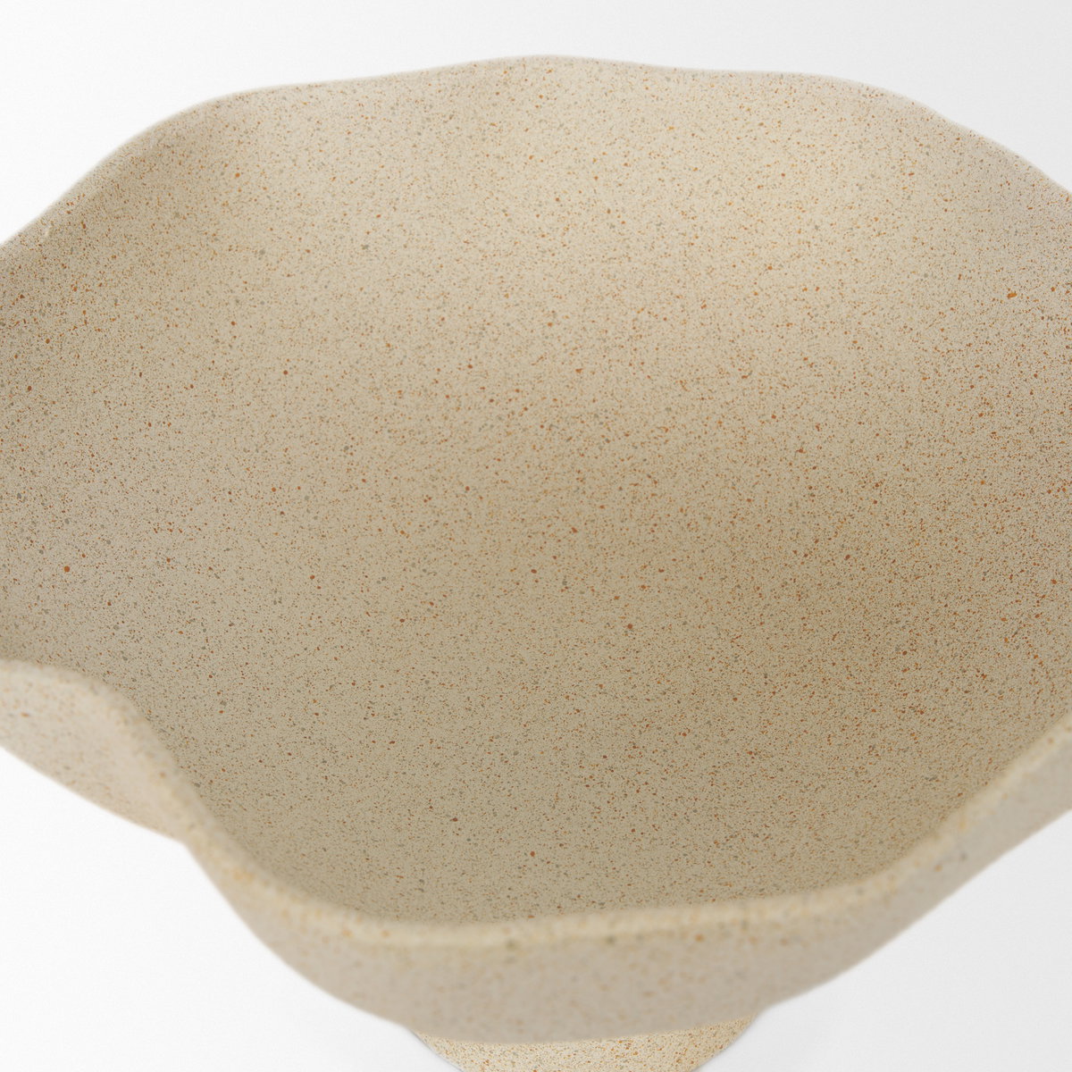 Radka Beige Textured Small Metal Decorative Bowl, by Mercana, 15.55" length x 11.22" width x 6.75" height View 8
