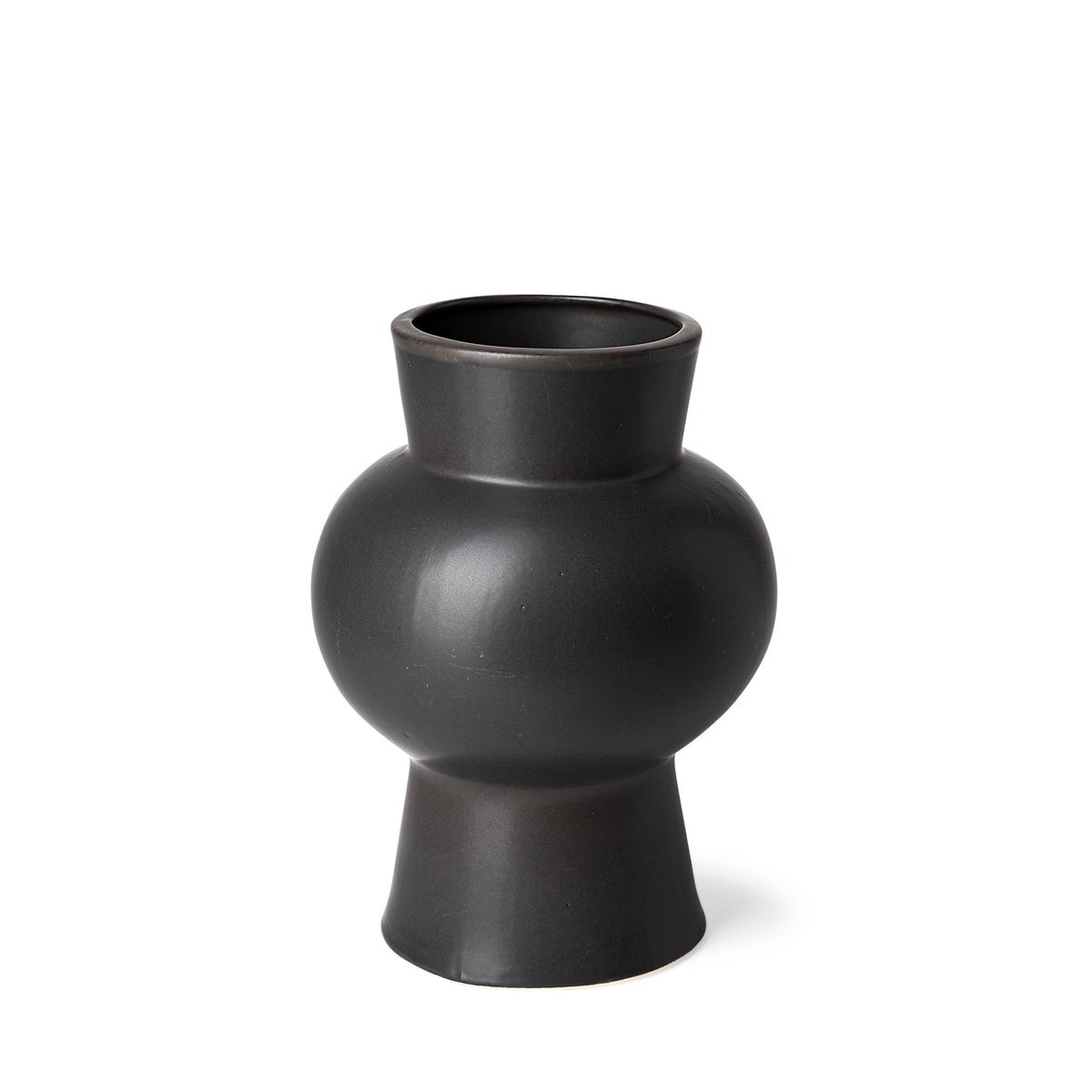 Laforge II Black Ceramic Vase, by Mercana, 7.48" length x 7.48" width x 11.42" height View 1