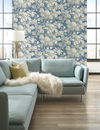 Antique Floral in Wedgewood Blue & Grey Wallpaper, by York Wall, 33' length x 1'8.5" width x 0.02" depth thumbnail 3