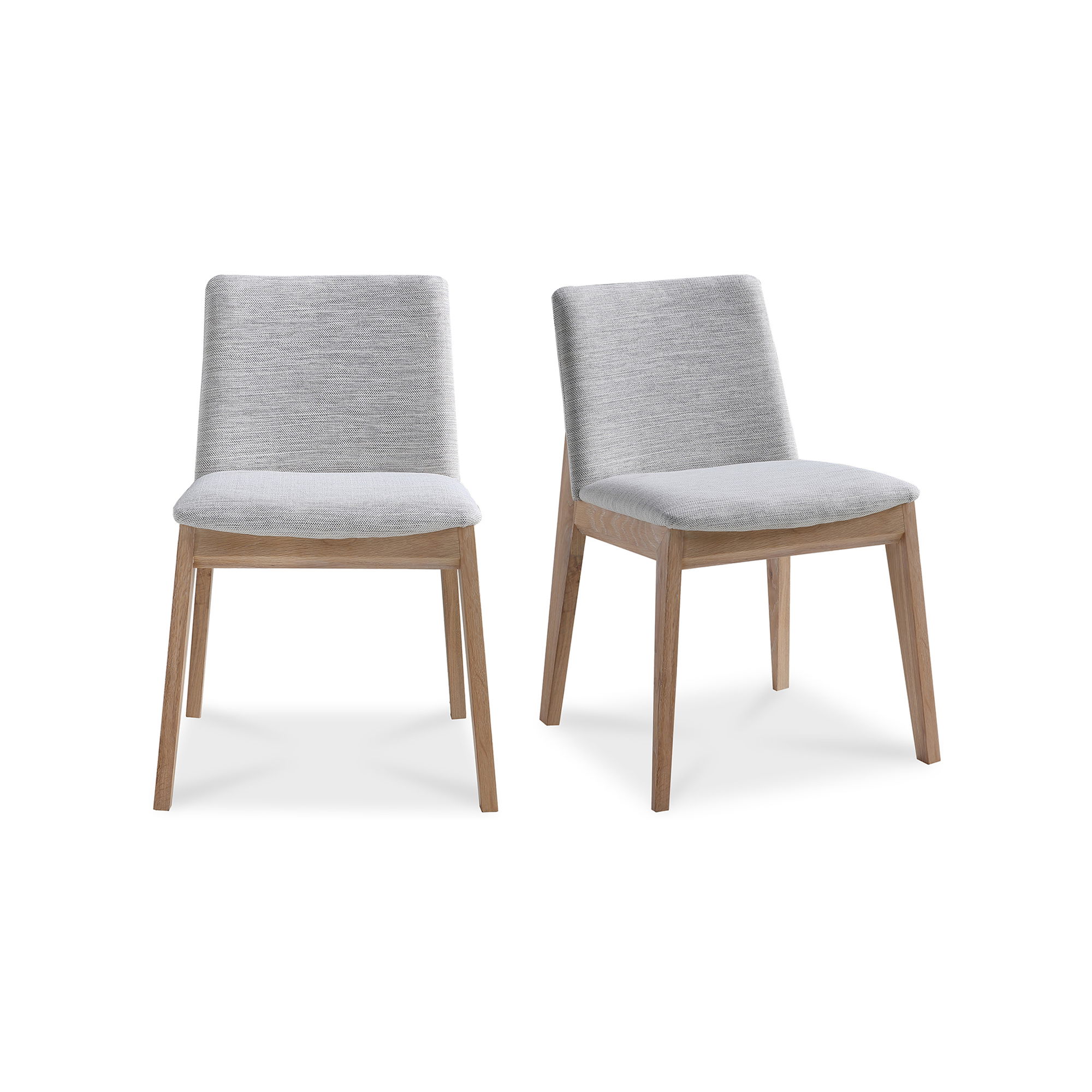 Deco Oak Dining Chair Light Grey - Set Of Two, by Moe's Home, 21" width x 31" height x 22" depth View 2