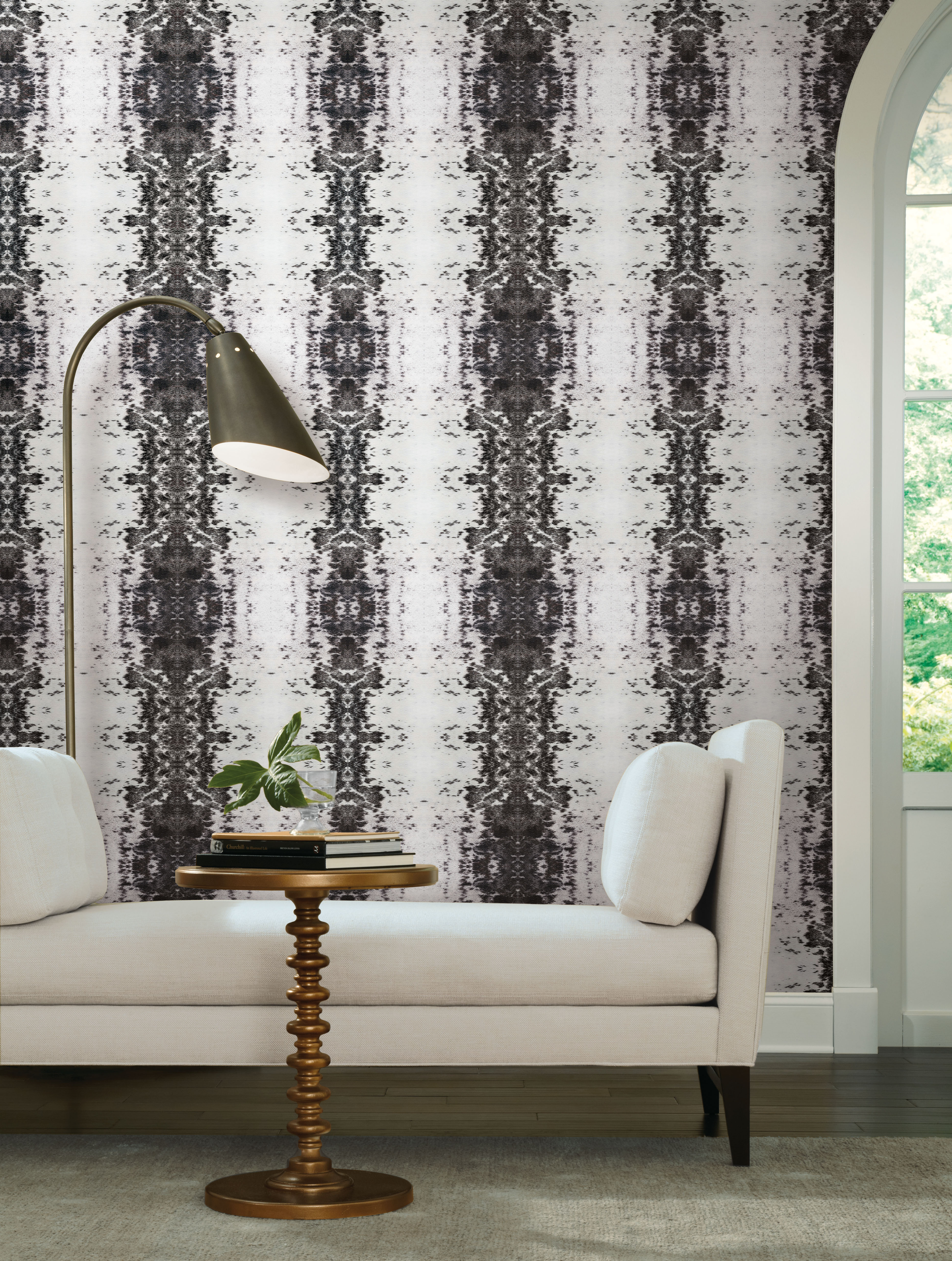 Marbled Appaloosa Black Peel & Stick Wallpaper large image 