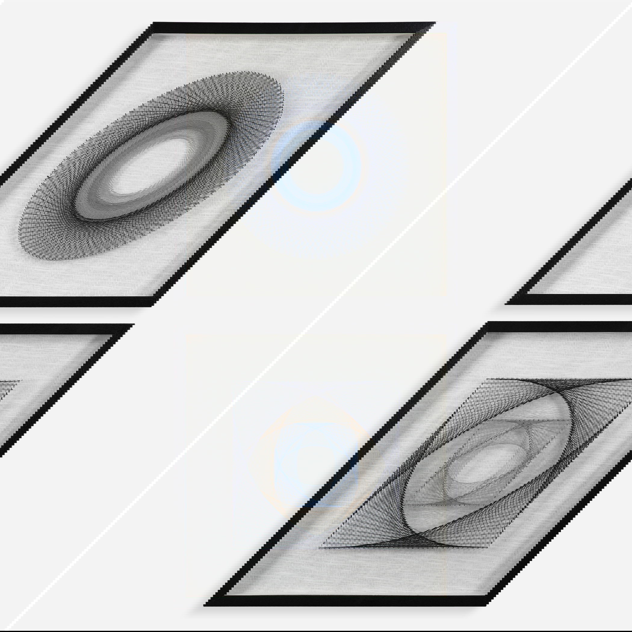 String Duet Geometric Art Set/2, Sculptural Wall Art by Uttermost, 23.62" width x 23.62" height x 2.5" depth View 1