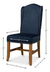High Back Dining Chair, Blue Velvet, by Sarreid, 21" length x 26" width x 46" height thumbnail 13