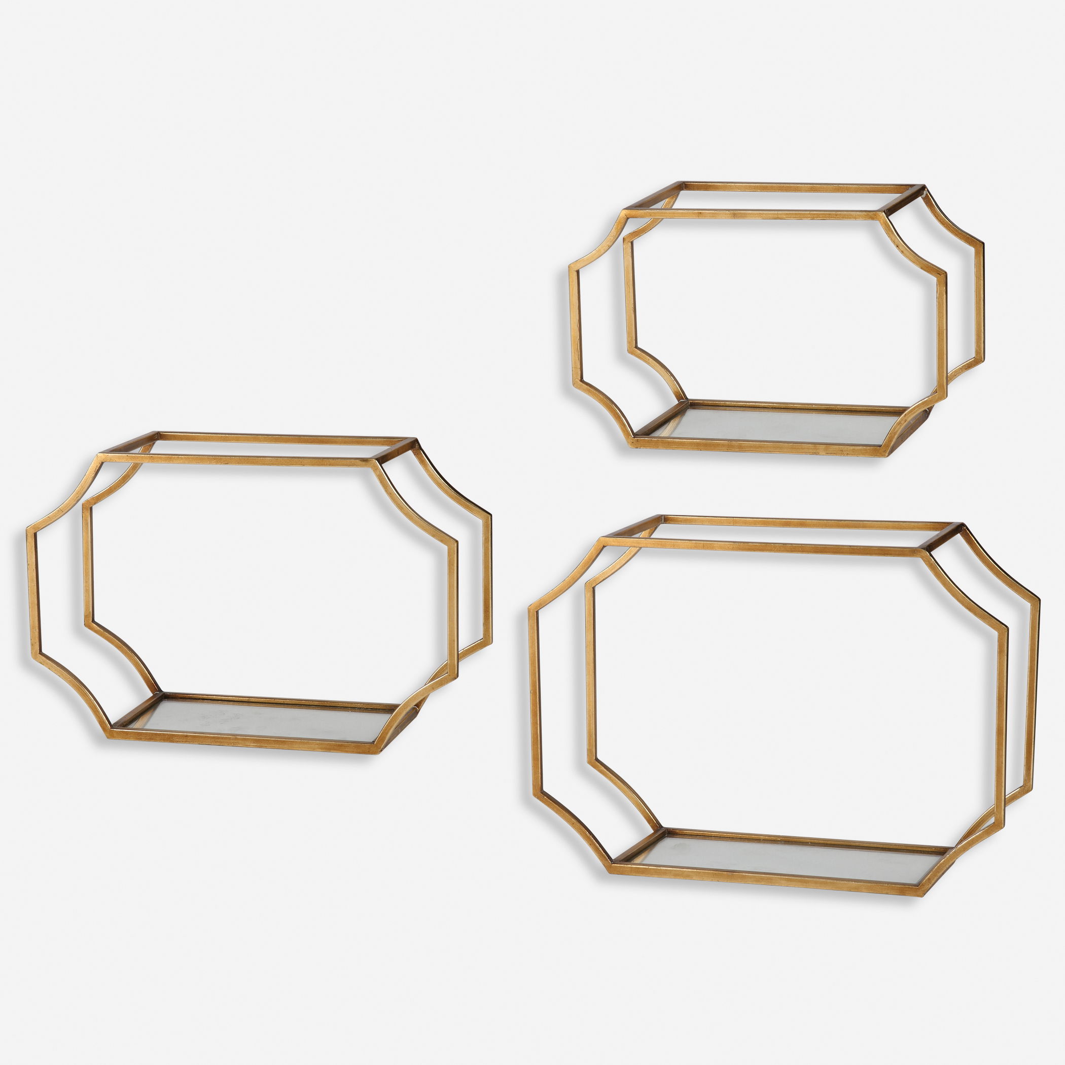 Lindee Gold Wall Shelves S/3 large image 