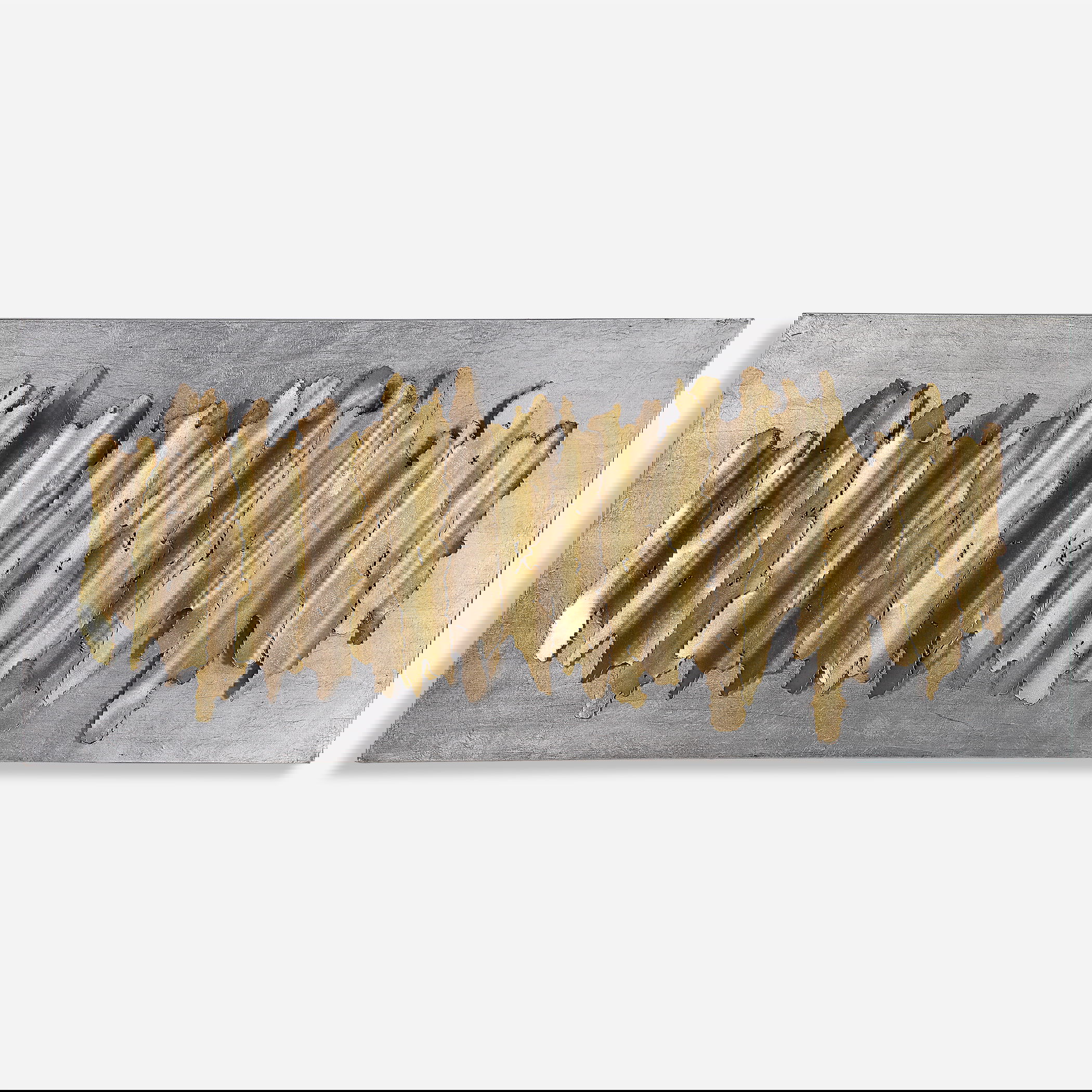 Lev Gold Metal Wall Decor, Sculptural Wall Art by Uttermost, 24" width x 55.25" height x 2.75" depth View 1