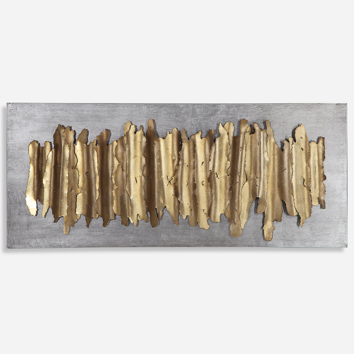 Lev Gold Metal Wall Decor, Sculptural Wall Art by Uttermost, 24" width x 55.25" height x 2.75" depth View 1