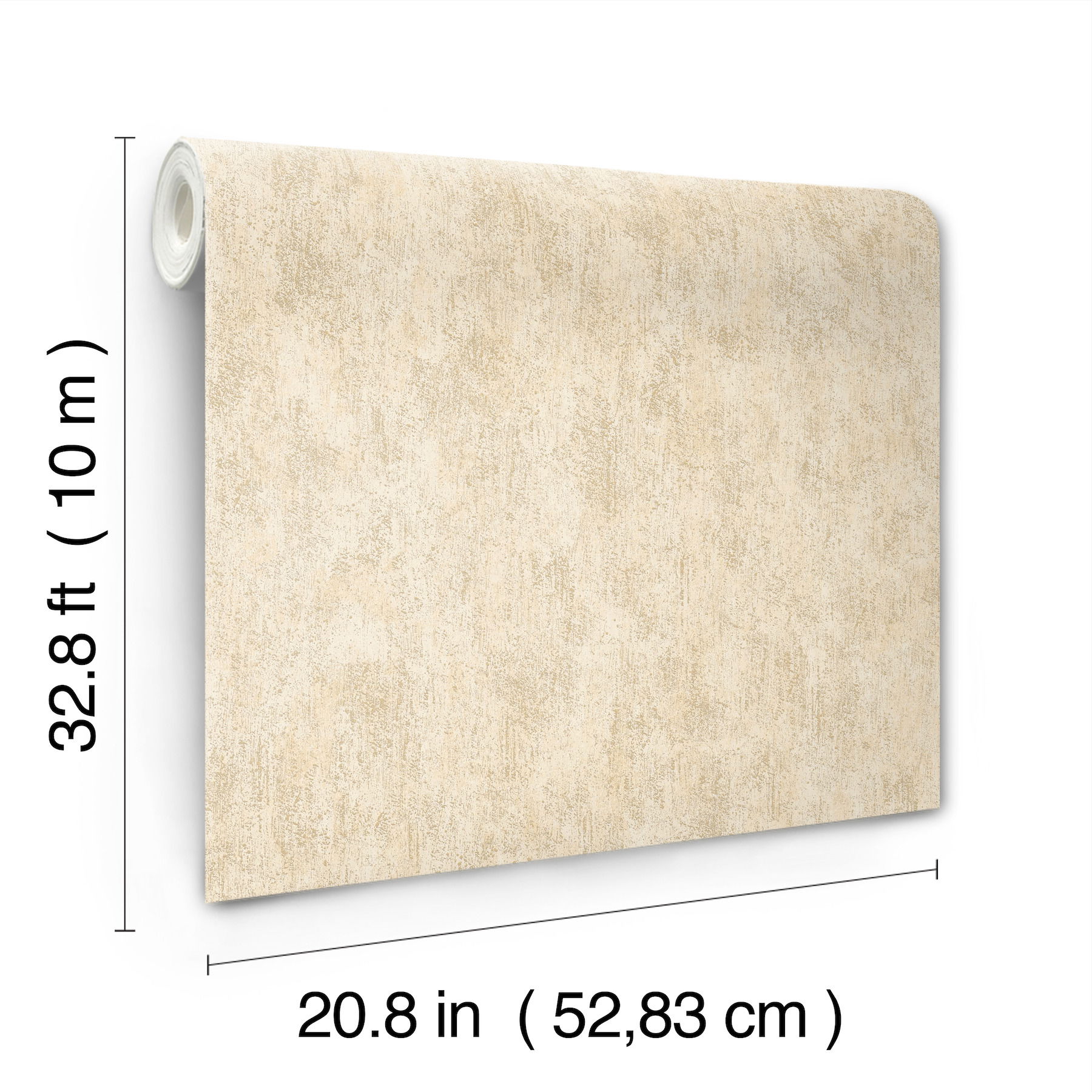 Shimmering Patina Beige & Brass Wallpaper large image 