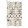 Geometric Wool/Silk Ivory/Black Area Rug thumbnail 0