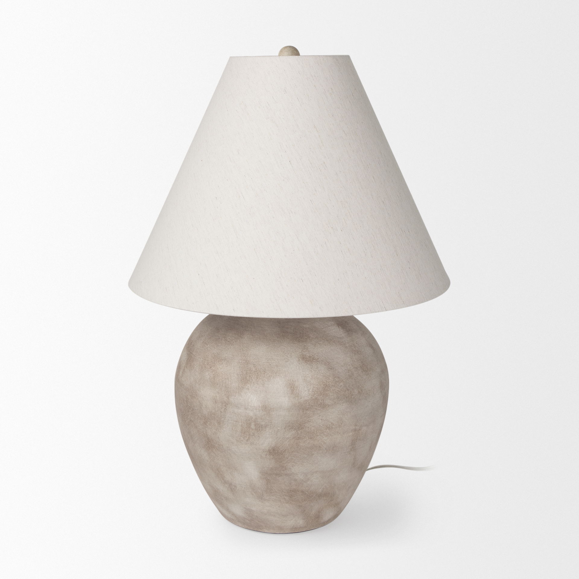 Marvin Taupe Ceramic Table Lamp, by Mercana, 18" length x 18" width x 27.5" height View 6