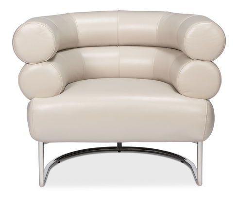 Rondo Occasional Leather Chair,White