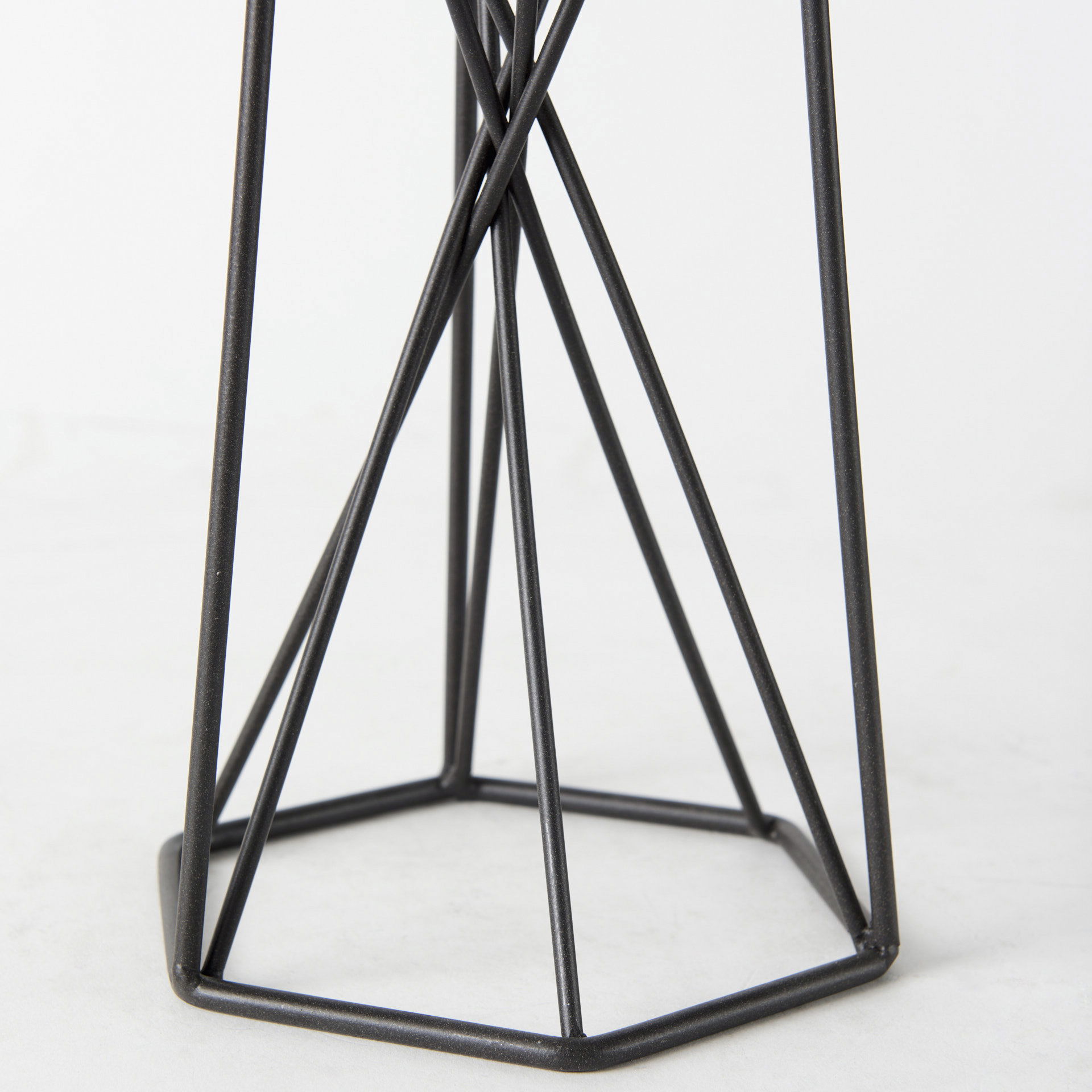 Sixx I Small Antiqued Metal Hexagonal Table Candle Holder large image 