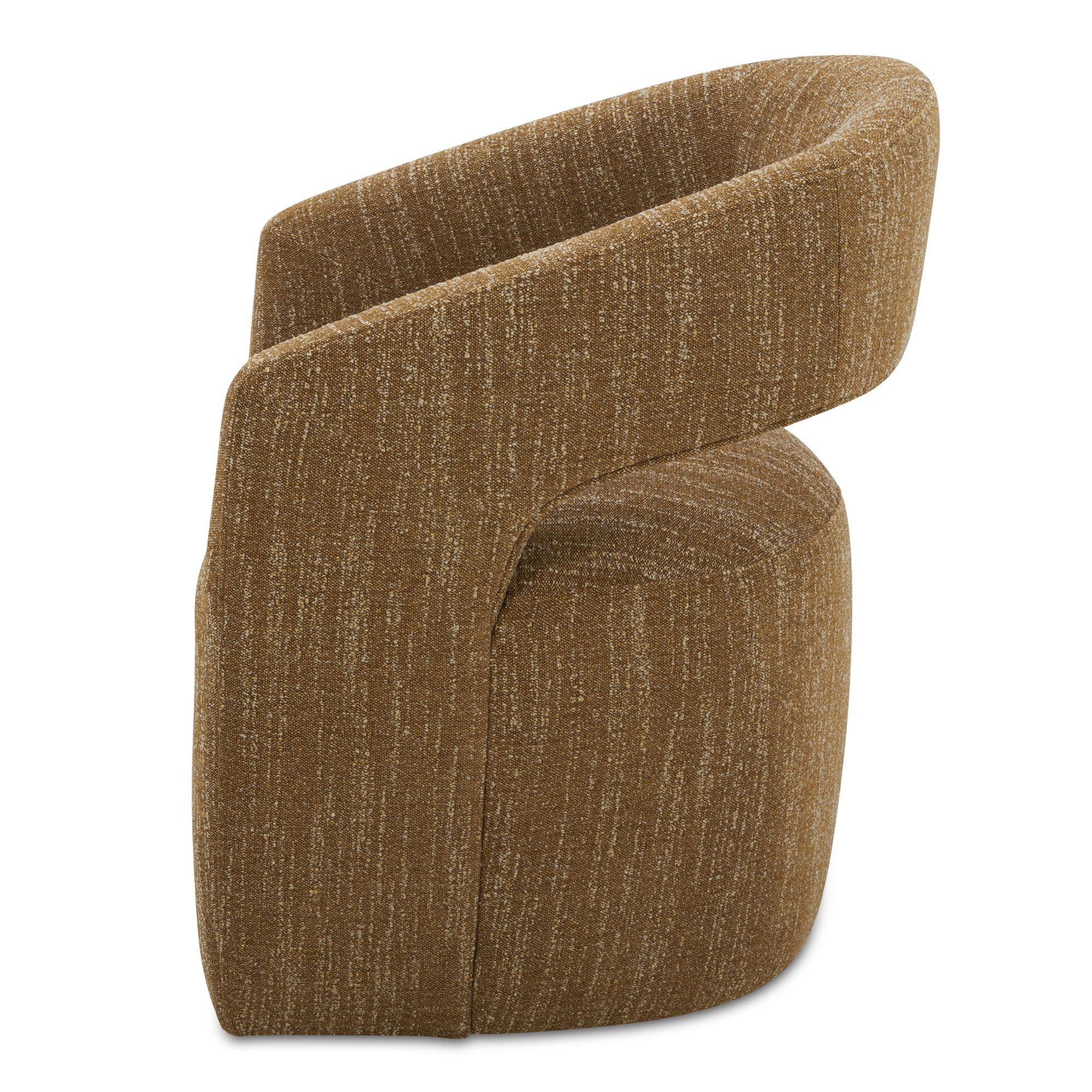 Barrow Rolling Dining Chair Amber Glow, by Moe's Home, 25.5" width x 32.25" height x 25.5" depth View 3