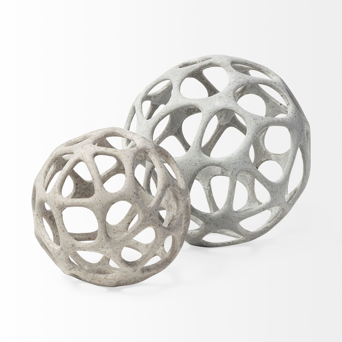 Spiro 6L x 6W Off-White Hollow Decorative Orb, Decorative Object by Mercana, 5.91" length x 5.91" width x 5.91" height View 3