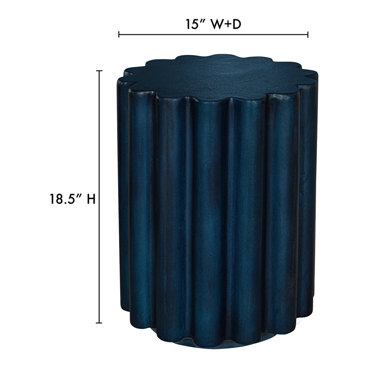 Taffy Accent Table Navy Blue, Side & End Table by Moe's Home, 15" width x 18.5" height x 15" depth View 5