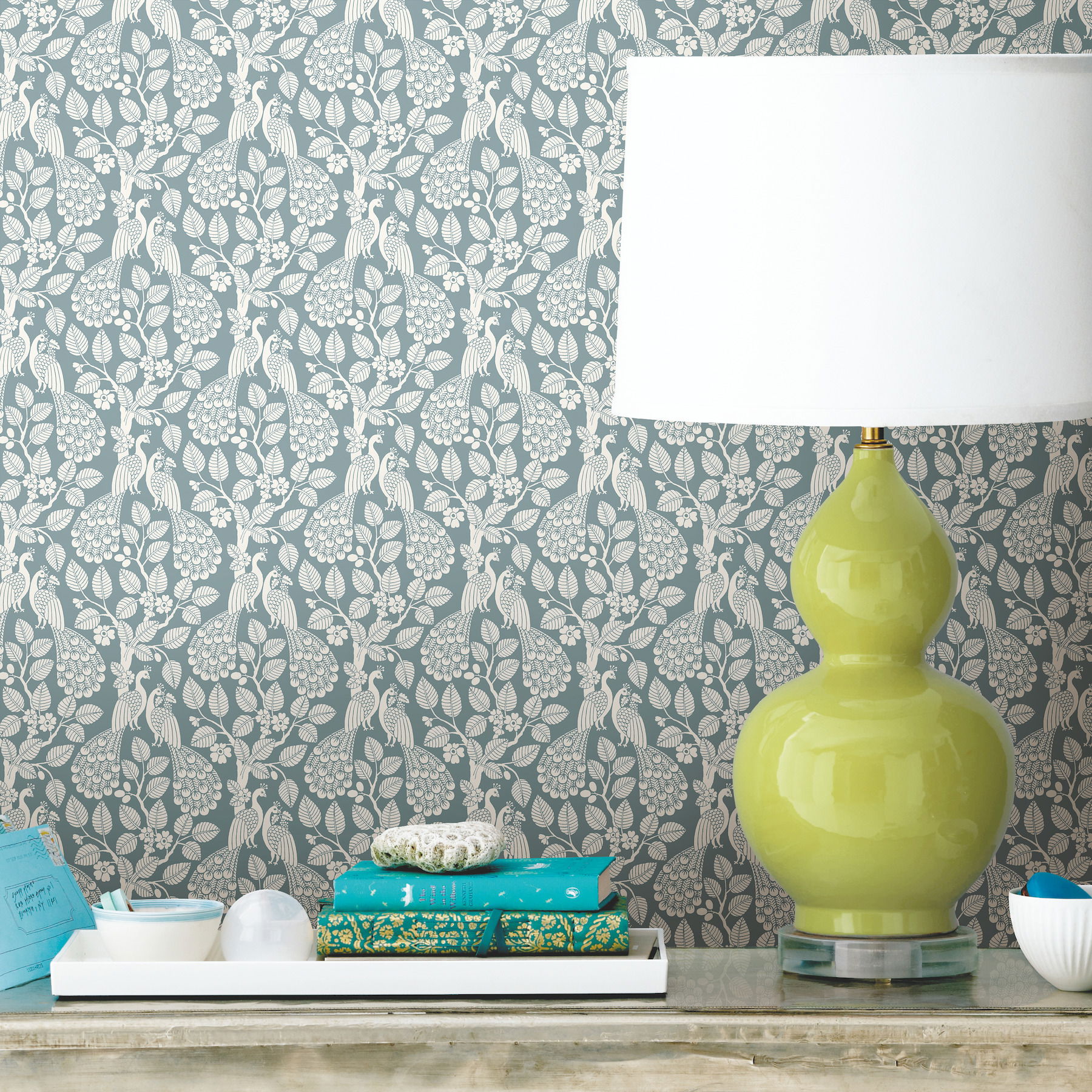Teal  Plumage Wallpaper large image 