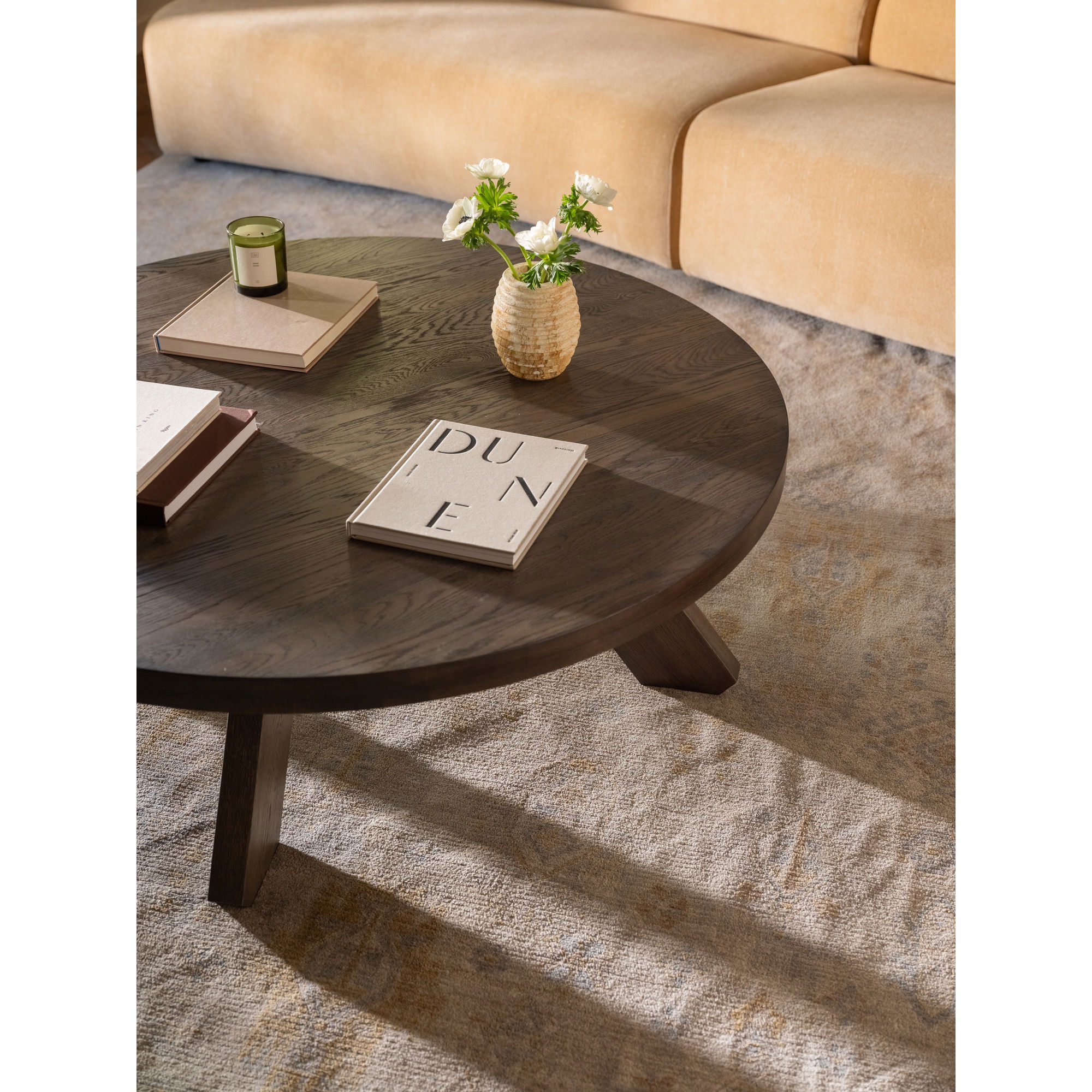 Alden Coffee Table Cool Brown, by Moe's Home, 50" width x 16.5" height x 50" depth View 8