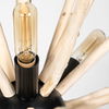 Jules 25x25 Blonde Wood and Black Metal Six Bulb Chandelier Light, by Mercana, 25" length x 25" width x 25" height thumbnail 6