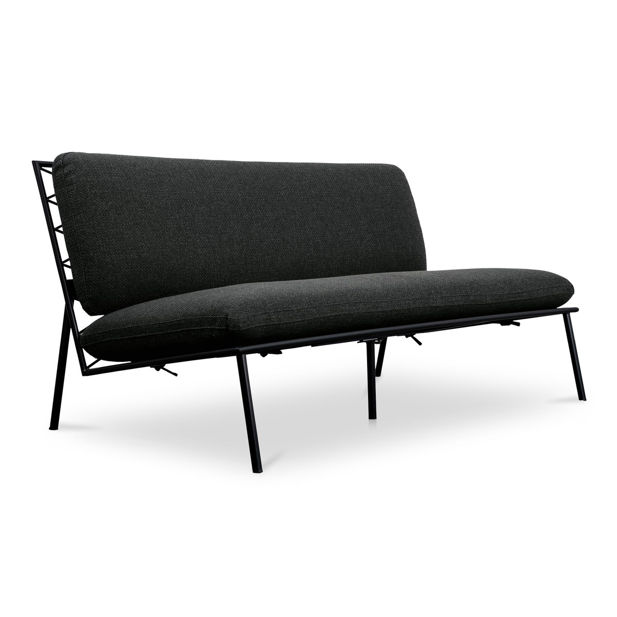 Salma Outdoor Sofa Speckled Charcoal, Sofas & Sectional by Moe's Home, 60" width x 33.5" height x 35.5" depth View 2