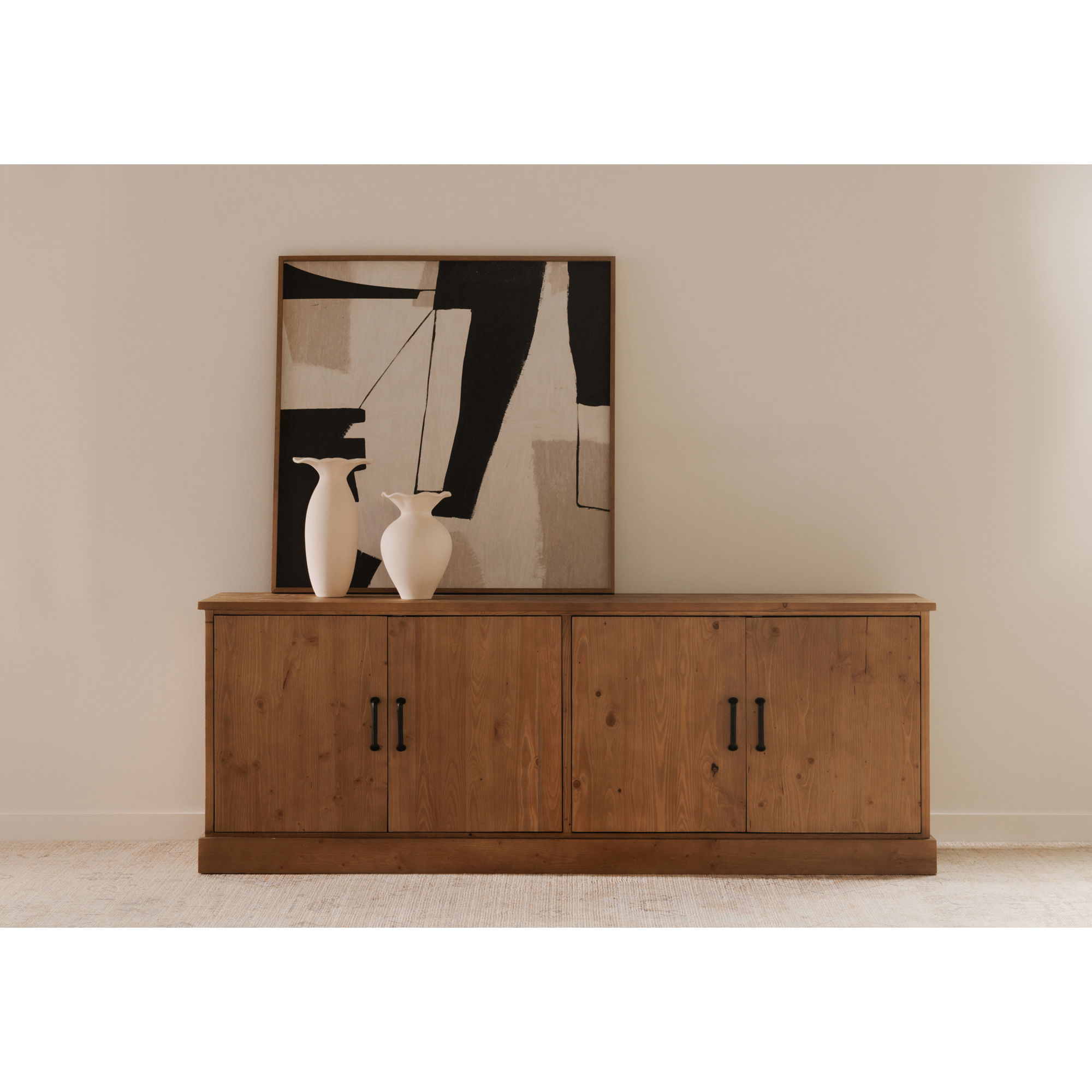 Tade 4 Door Sideboard Honey Pine large image 