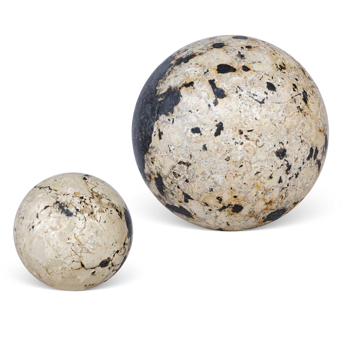 Nouveau Indoor-Outdoor Spheres Set/2, Tabletop Decor by Uttermost, 7.8" width x 7.5" height x 7.8" depth View 1