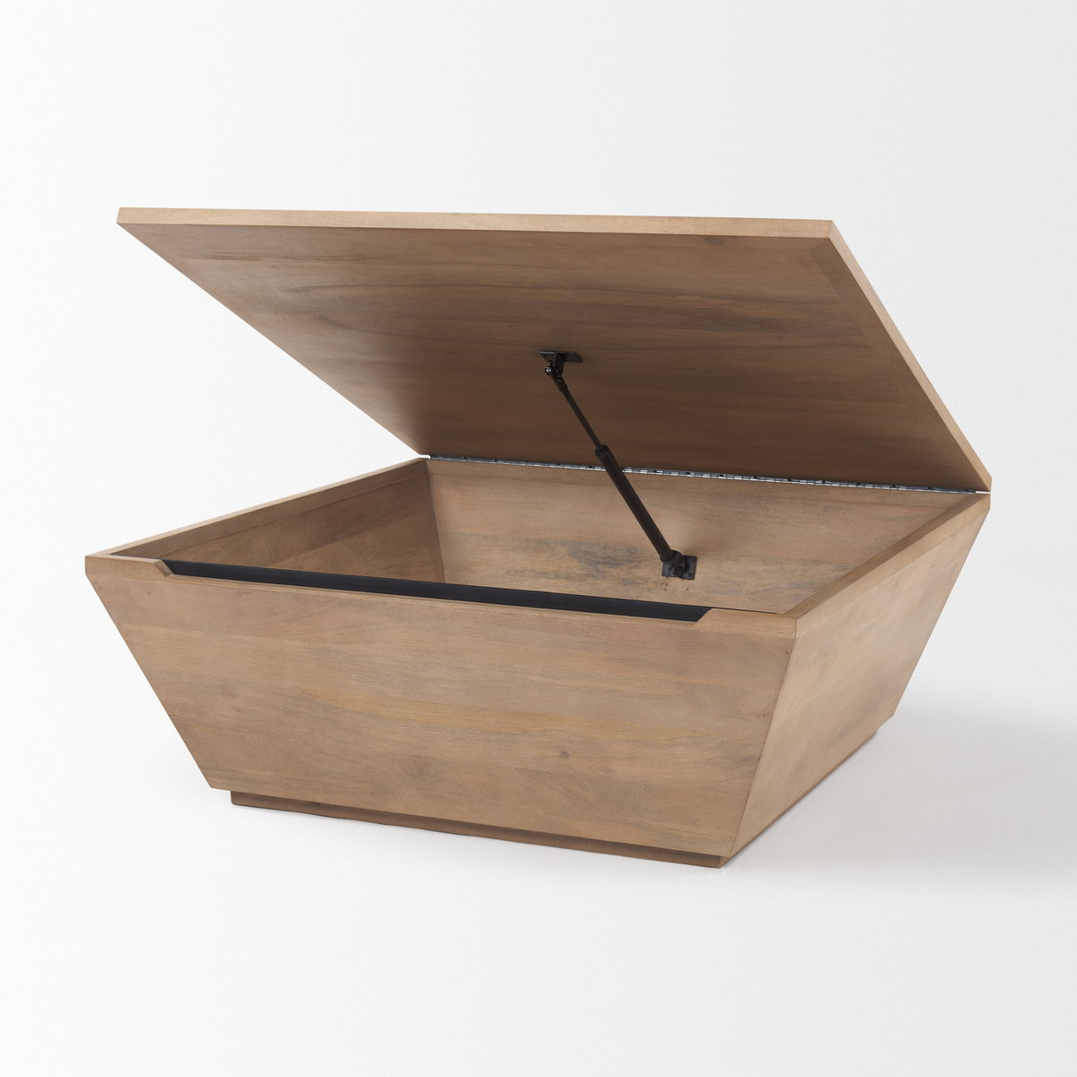 Wyatt  Brown Wood Angular Coffee Table, by Mercana, 41" length x 41" width x 16" height View 8