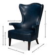 Drake Distilled Leather Chair, Blue thumbnail 14