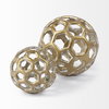 Moyer I (Small) 3L x 3W Gold Metal Hollow Decorative Orb, Decorative Object by Mercana, 3.35" length x 3.35" width x 3.35" height thumbnail 5