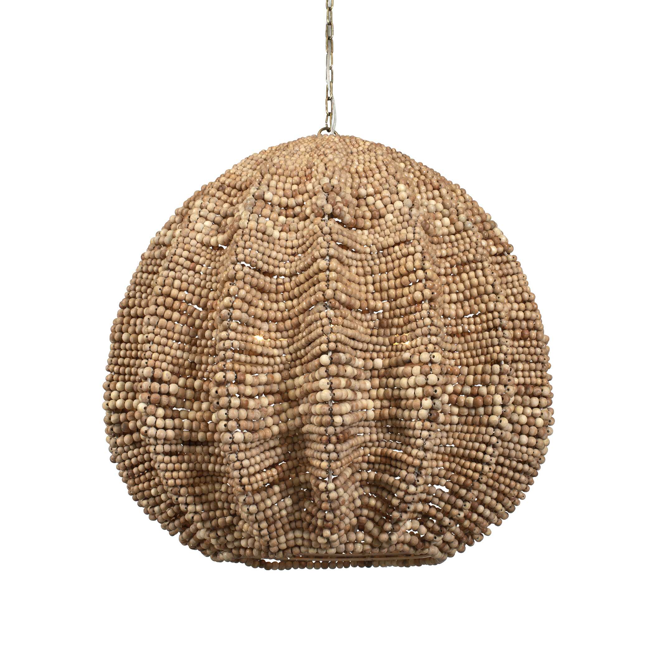 Kauri 5 Light Wooden Bead Pendant, Ceiling Light by Uttermost, 29.5" width x 31" height x 29.5" diameter x 29.5" depth View 1