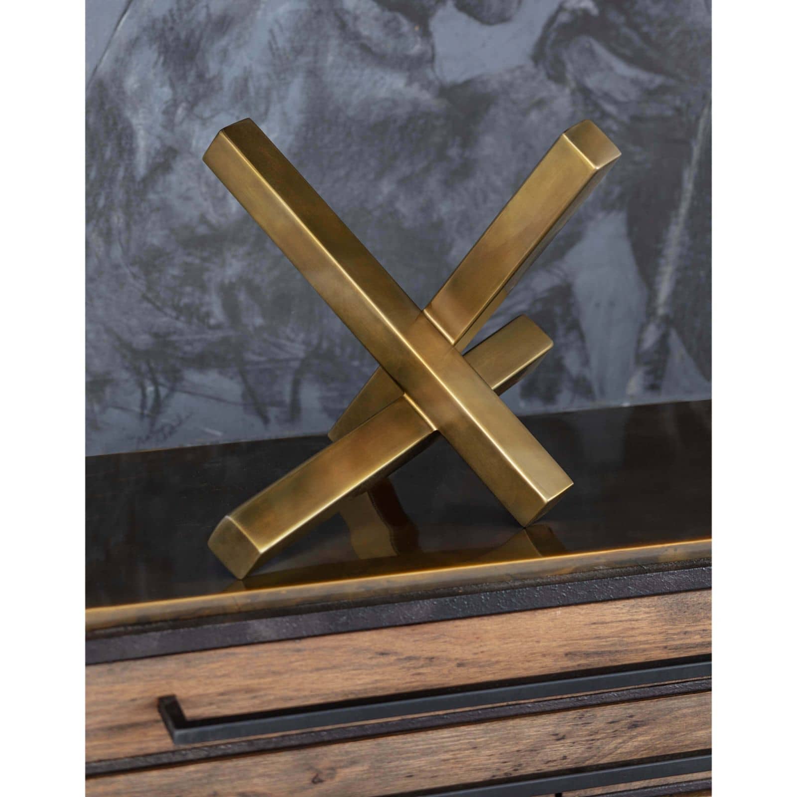 Online Designer Hallway/Entry Intersecting Sculpture (Brass)