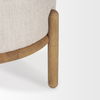 Gwynn Beige Fabric with Light Brown Wood Pouf thumbnail 6