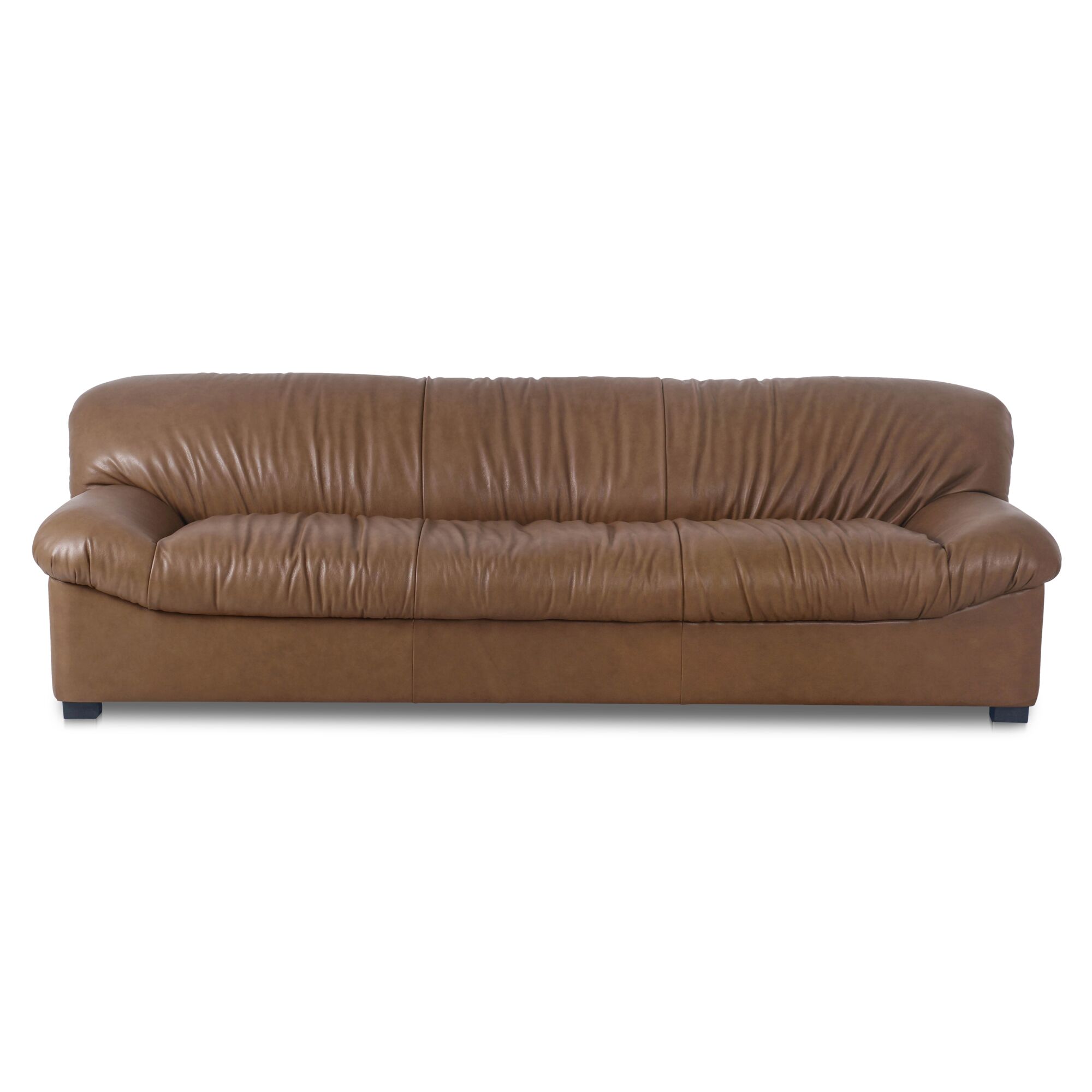 Halston Sofa Tan Leather, Sofas & Sectional by Moe's Home, 86.6" width x 27.5" height x 39.3" depth View 1
