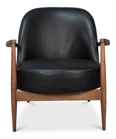 Pindar Armchair, Onyx Black Leather