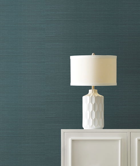 Maguey Sisal Peacock Wallpaper