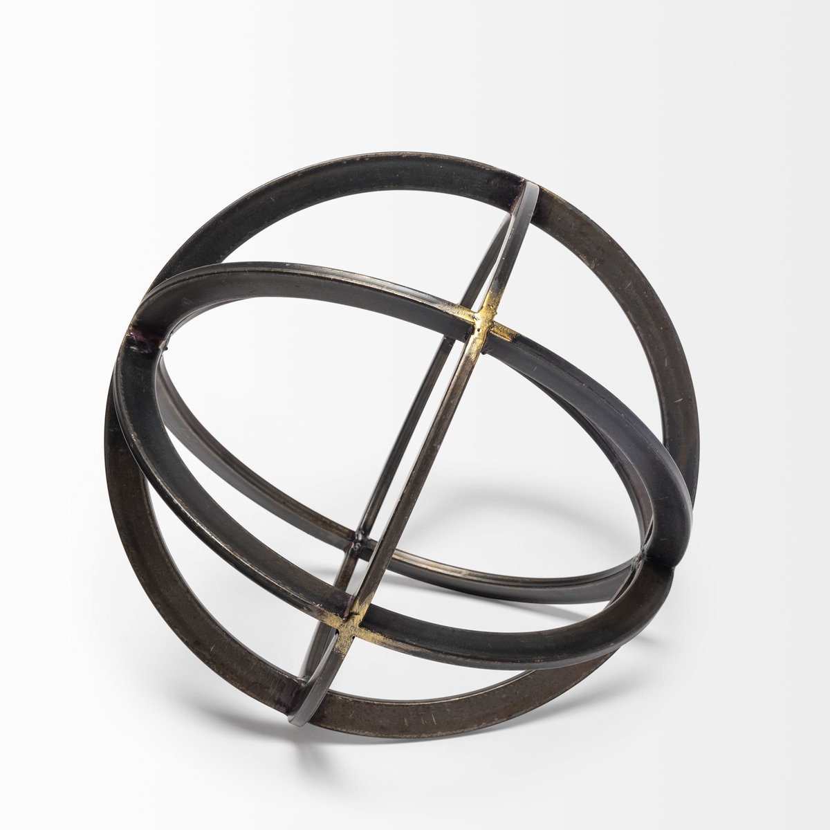 Galenna II (Medium) 9L x 9W Black Metal Circular Decorative Orb, Decorative Object by Mercana, 8.86" length x 8.86" width x 8.86" height View 4