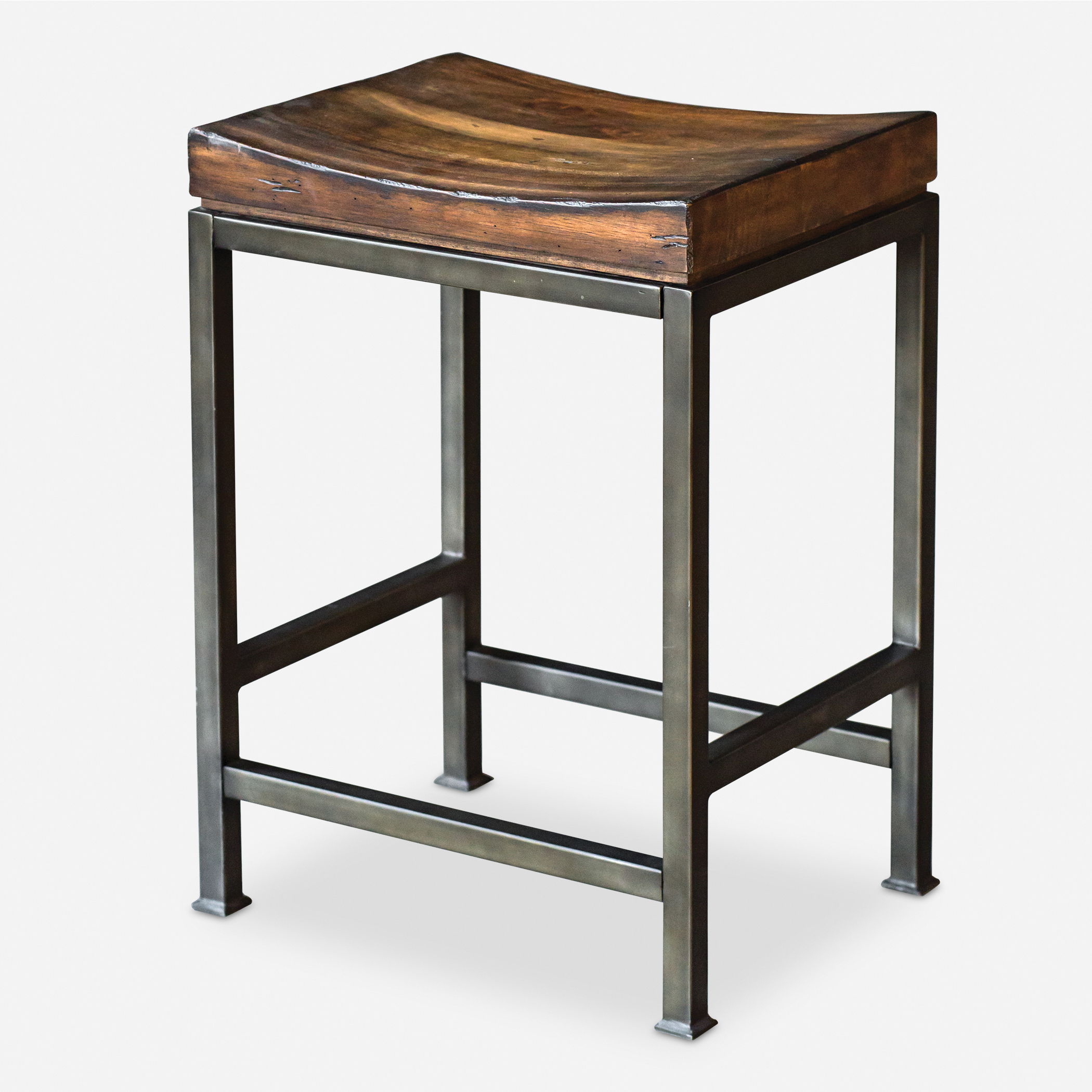 Beck Wood Counter Stool, Furniture by Uttermost, 18" width x 24" height x 14" depth View 1