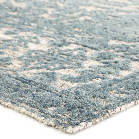 Germaine Medallion Hand-Knotted Blue/Ivory Area Rug