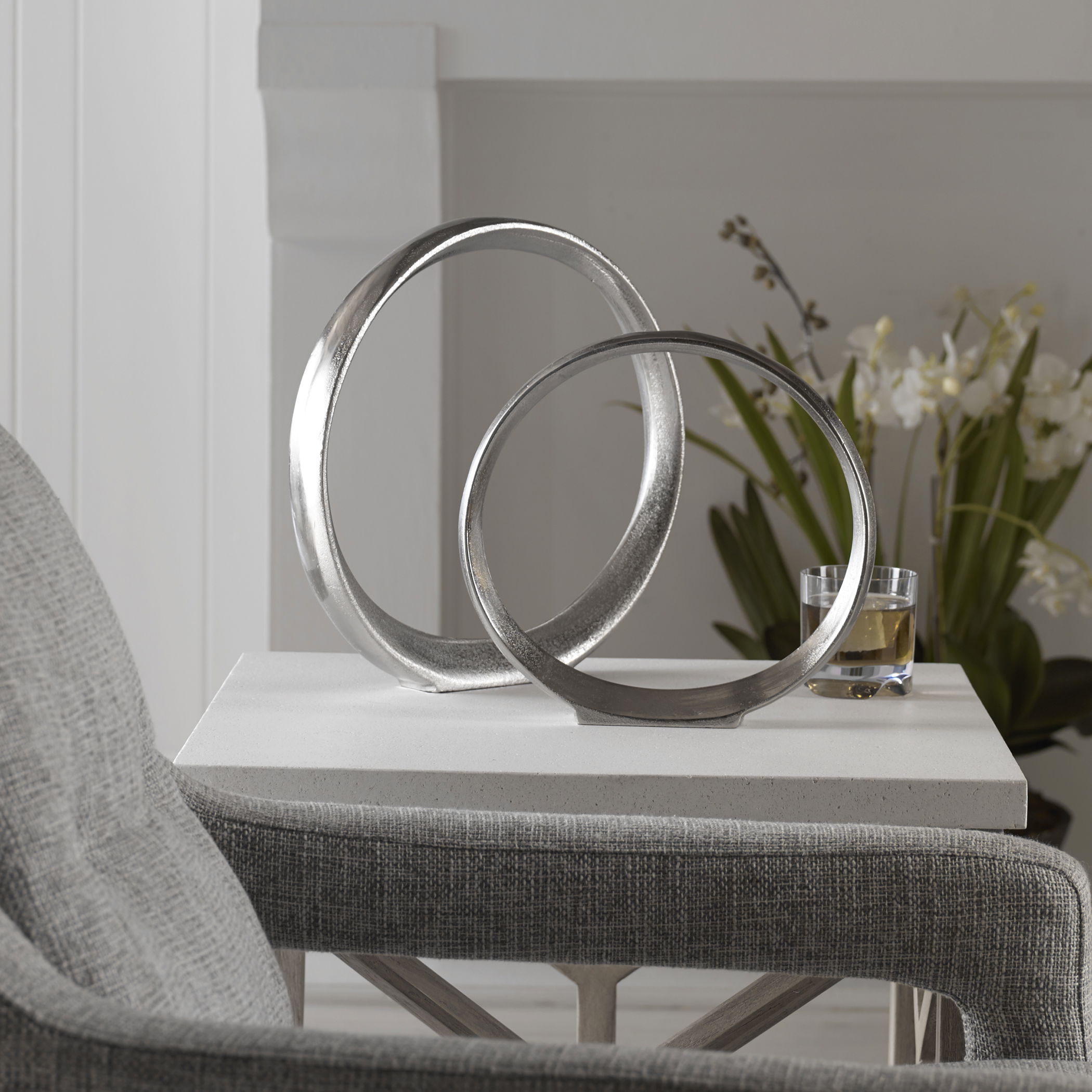 Orbits Nickel Ring Sculptures Set/2 large image 