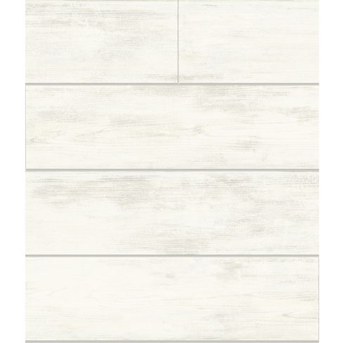 Shiplap White & Grey Wallpaper