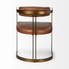 Hollyfield I Brown Leather Seat Gold Iron Frame Dining Chair thumbnail 4