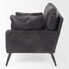 Cochrane  Black Leather Wrapped Chair, Accent Chair by Mercana, 34.5" length x 33" width x 32.5" height thumbnail 4