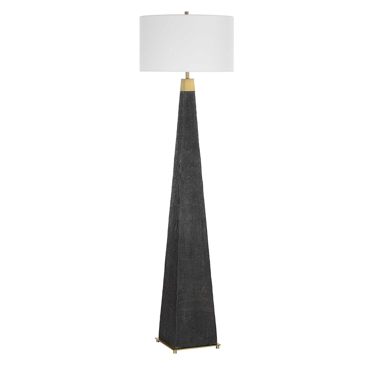 Lathey Tapered Floor Lamp, by Uttermost, 1'7" width x 5'8" height x 1'7" depth View 6