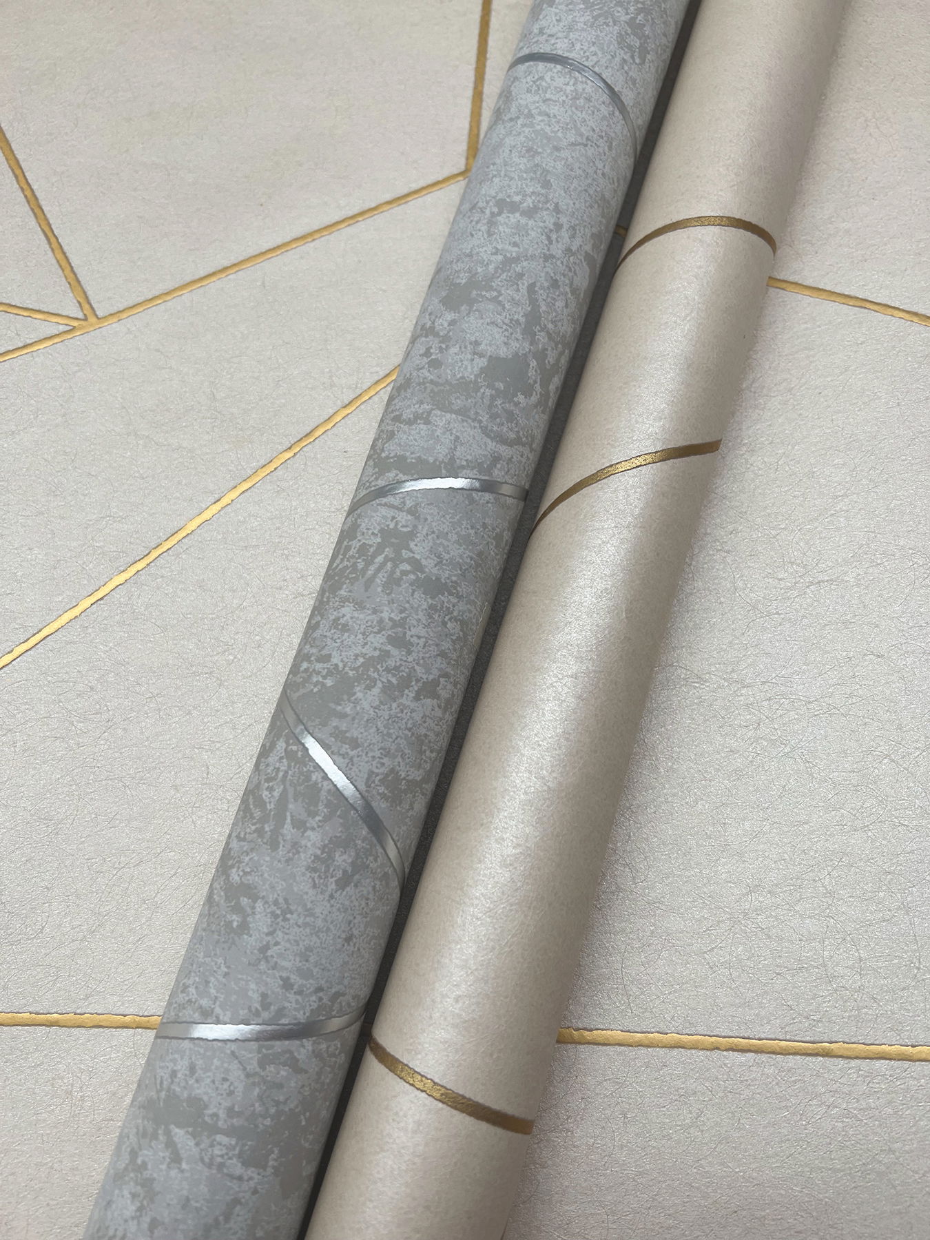 Nazca Light Grey & Silver Wallpaper, by York Wall, 32'9.6" length x 1'8.8" width x 0.02" depth View 5