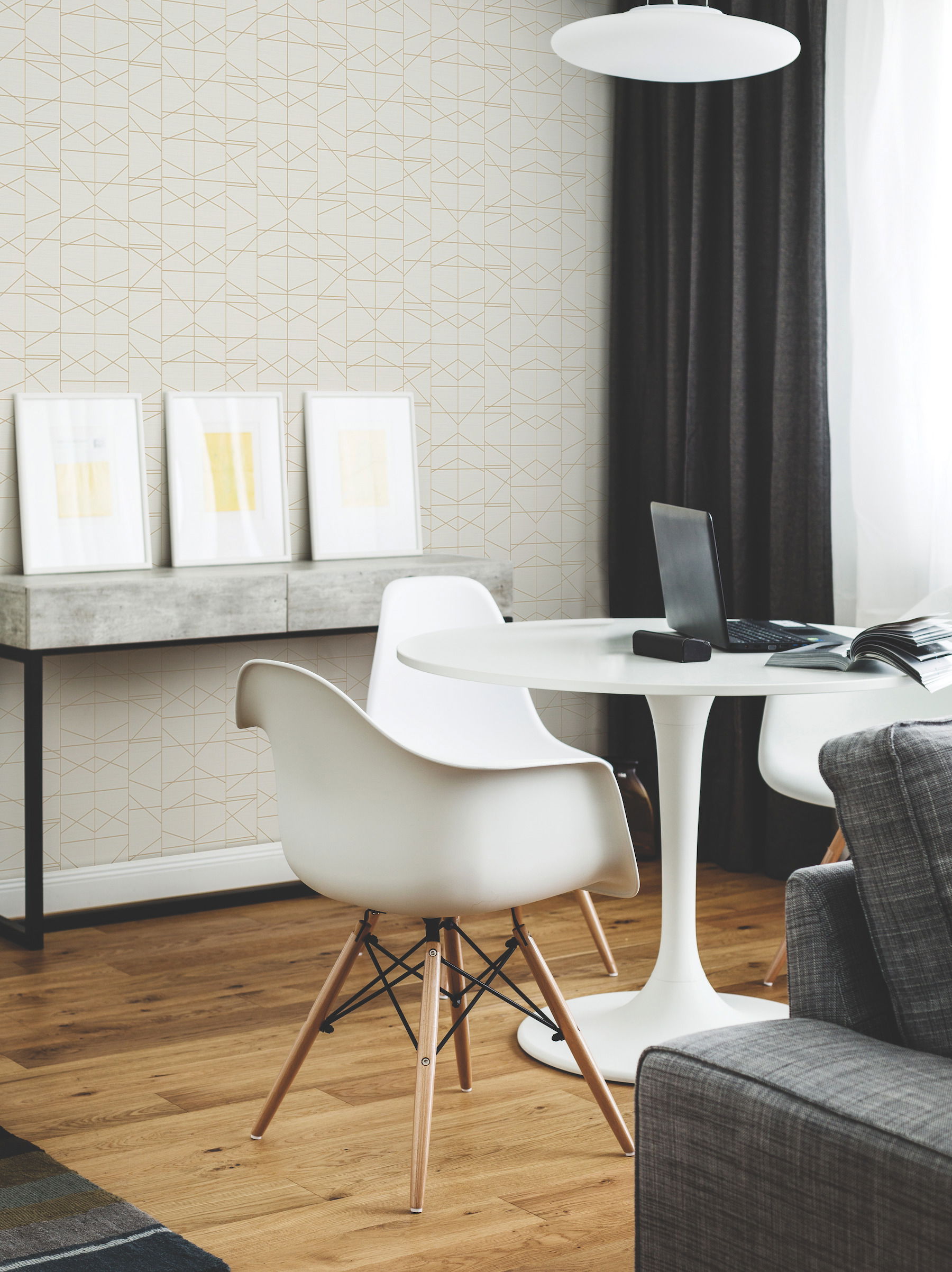 Modern Perspective Gold Wallpaper, by York Wall, 27' length x 2'3" width x 0.02" depth View 2