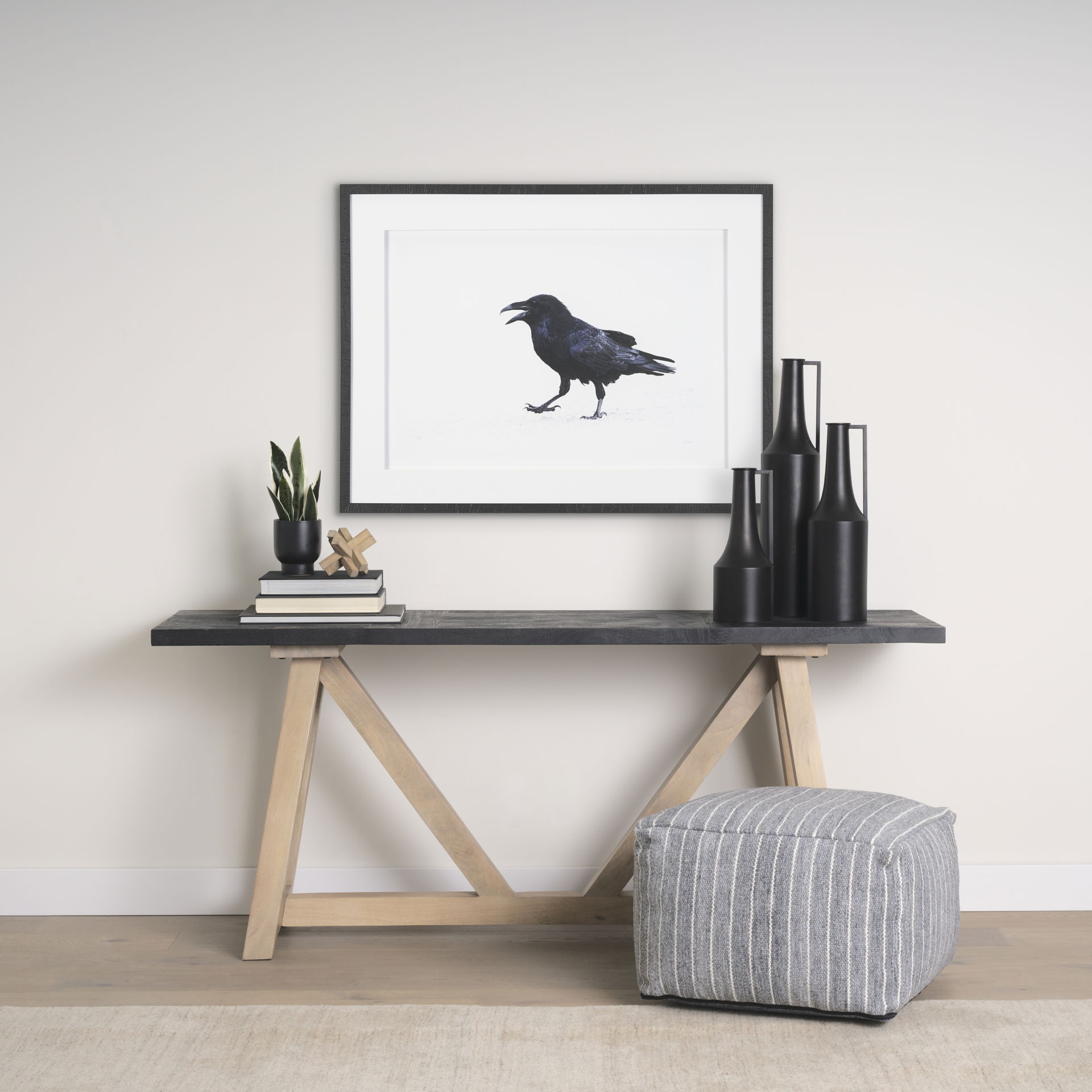 Aubrey Medium 18.0H Black Iron Flower Jug Vase, Decorative Jar by Mercana, 5.5" length x 5.5" width x 18" height View 4