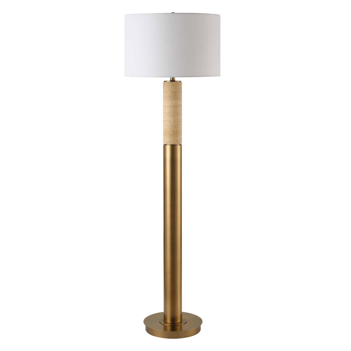 Knox Travertine Floor Lamp, by Uttermost, 1'8" width x 5'6" height x 1'8" depth View 5