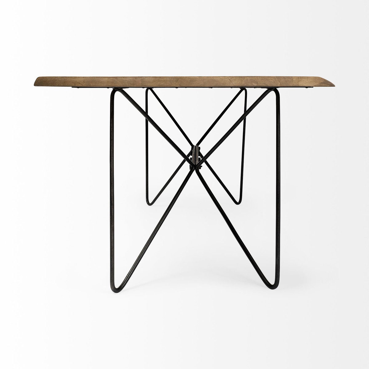 Papillion 84'L x 40'W Rectangular Dining Table | Modern | Blonde Wood & Black Metal | Seats 8, by Mercana, 84" length x 40" width x 30" height View 6