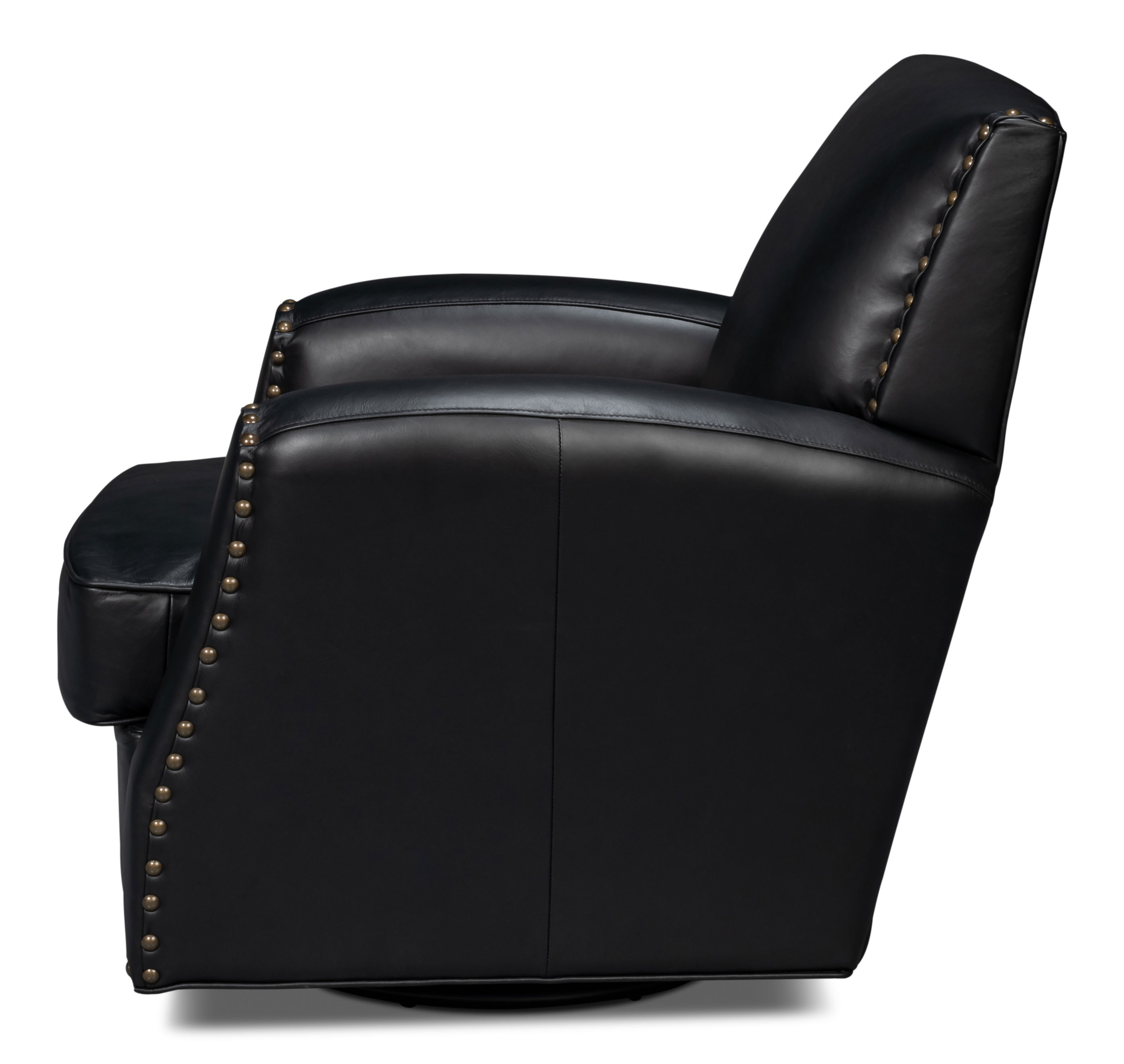 Taft Leather Swivel Chair, Onyx Black large image 