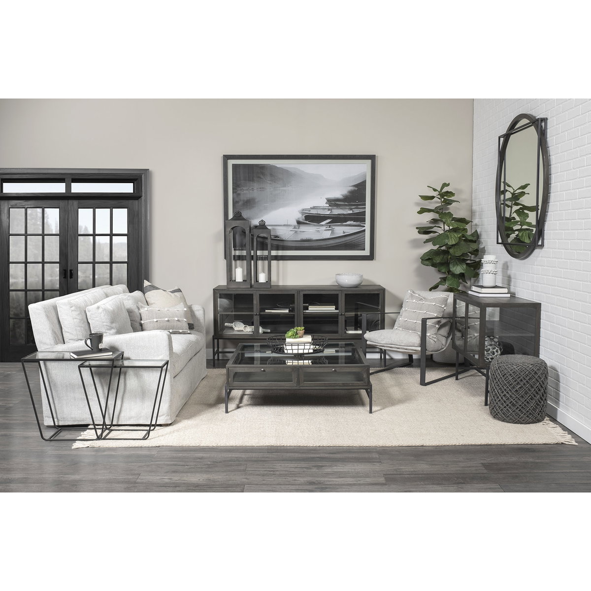 Denly II 92.5W Frost Gray Slipcover Three Seater Sofa, Sofas & Sectional by Mercana, 92.5" length x 38.25" width x 34.5" height View 2