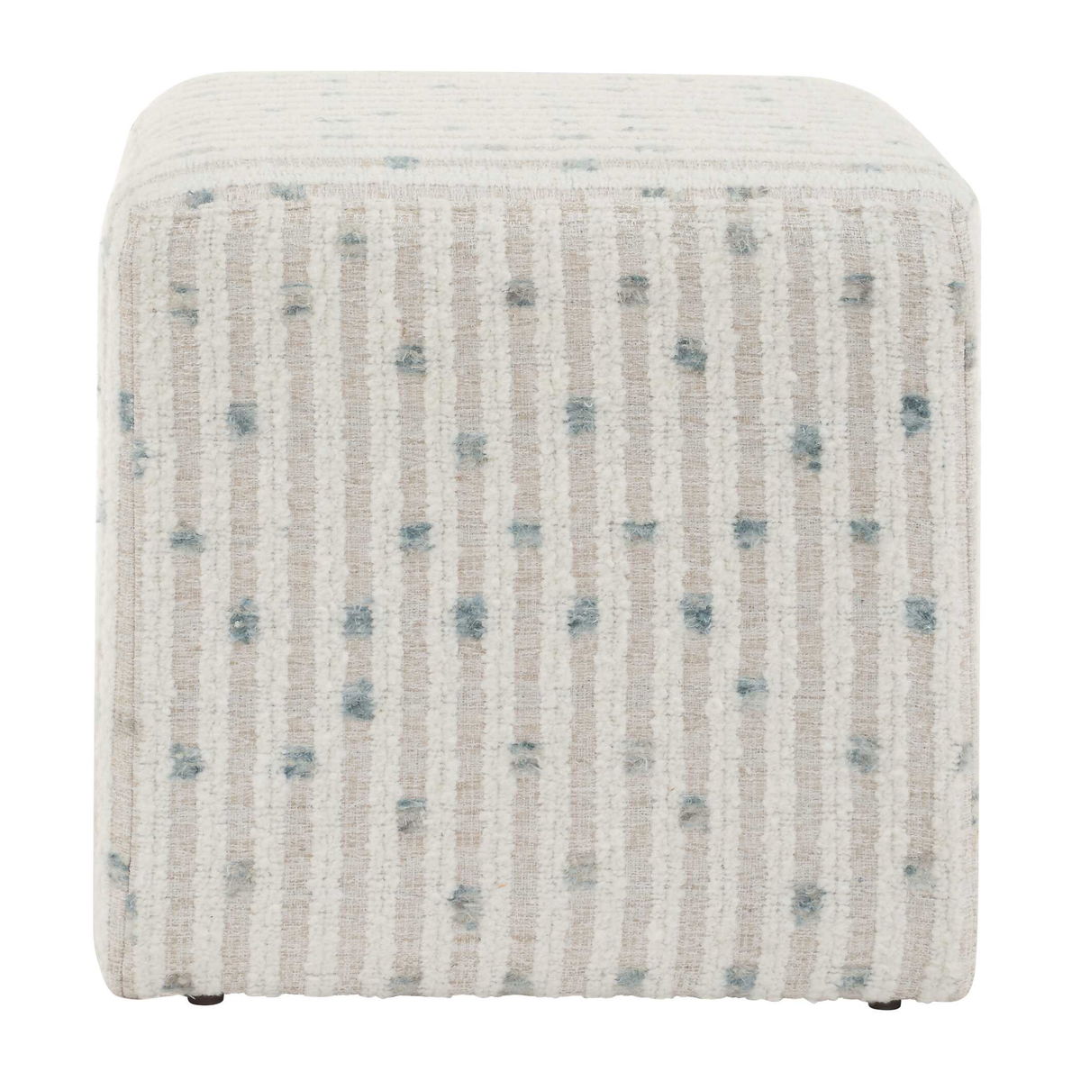 Joie White Chenille Ottoman, by Uttermost, 18" width x 18" height x 18" depth View 4