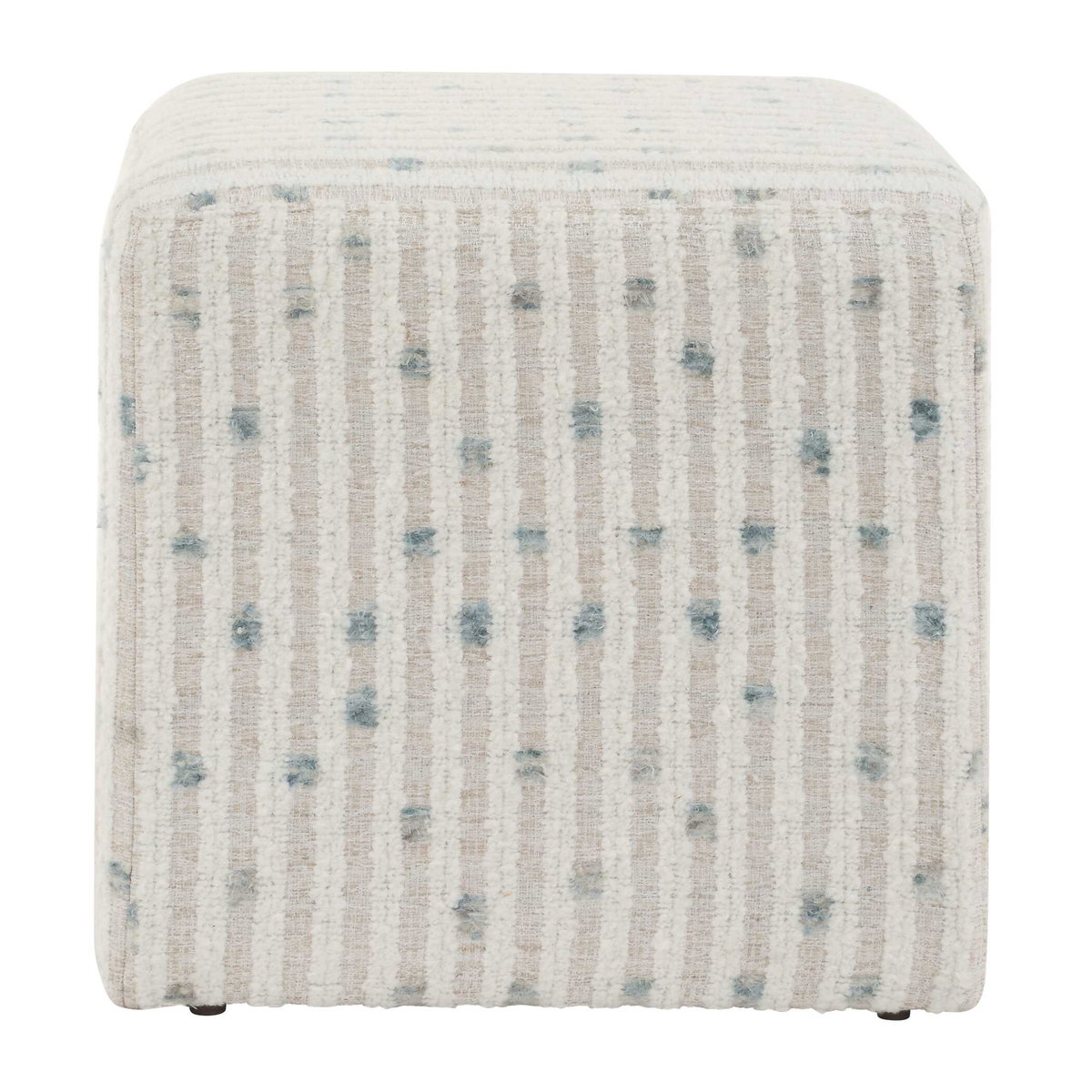 Joie White Chenille Ottoman, by Uttermost, 18" width x 18" height x 18" depth View 4